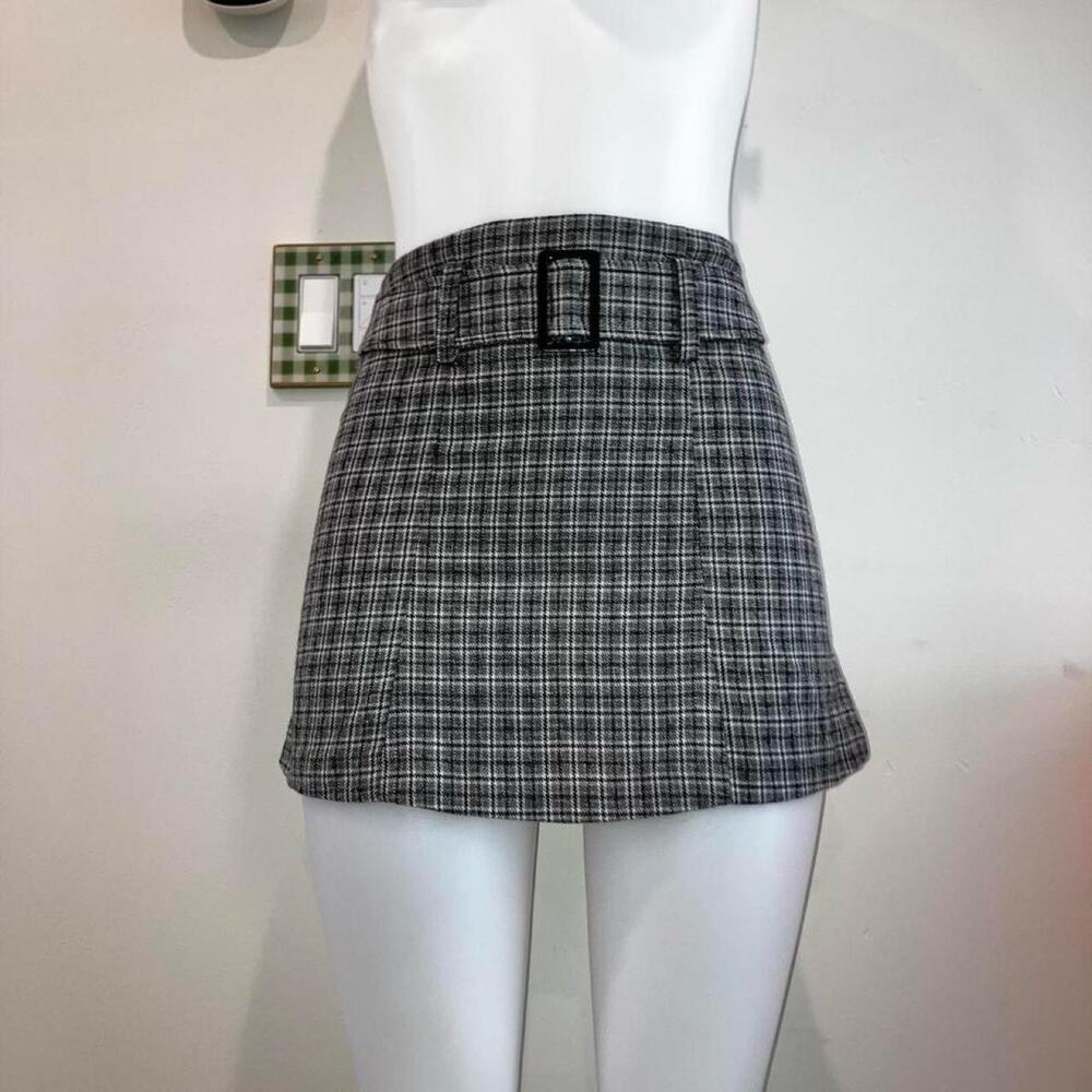 Vintage 90s y2k plaid belted charlotte russe mini skirt - Picture 5 of 7